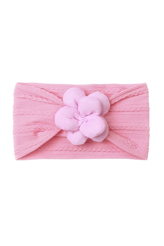 Baby Headbands Stretchy Soft Knot Headbands with Hair Bows Head Hair Accessories for Baby Girls Toddlers Kids Pink,One Size