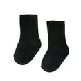 thumbnail image 1 of Zanarzt Baptism Socks Children's Socks Boys and Girls Cotton Socks Double Needle Mid Calf Baby Baby Solid Color Socks Black,1-3 Years, 1 of 5