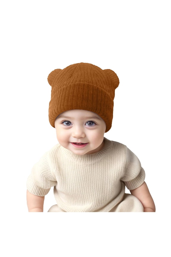 Newborn Beanie Baby Fall and Winter Hats Boys and Girls Baby Knitted Hats Coffee,3-36 Months