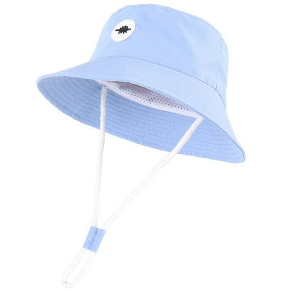 Zanarzt Newborn Hats Baby Sun Hat UPF 50+ Sun Protective Toddler Bucket Hat Summer Kids Beach Hats Wide Brim Outdoor Play Hat Blue,1-2 Years
