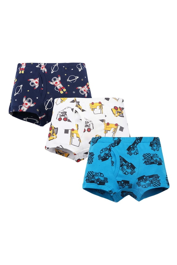 Potty Training Underwear 3PC Toddler Boys Trainer Underwear Little Boy Training Briefs Boxer MultiplePack Blue,2-3 Years