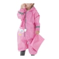 thumbnail image 1 of Zanarzt Rain Coat Kids Toddler Raincoat Kids Boys Girls One Piece Hoodie Windproof Coverall Baby Rain Jackets Pink,L, 1 of 7