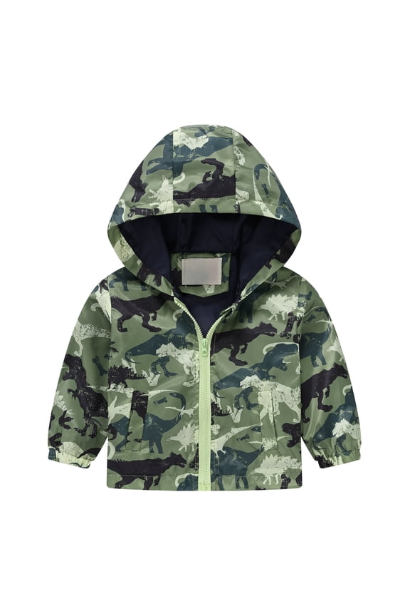 Raincoat for Toddler Boys Toddler Rain Jacket Cartoon Windbreaker Coat Baby Girl Boy Zip Hooded Outerwear Spring Raincoat Camouflage,5-6 Years