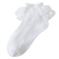 thumbnail image 1 of Zanarzt Ruffle Socks Baby Girl Toddler Baby Socks Ruffle Girls Non Slip Socks for Kids Cute Athletic Ankle Frilly 1-3 Years,White, 1 of 3