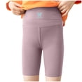 thumbnail image 1 of Zanarzt Running Shorts Girls' Spandex Shorts for Athletic Wear for Gym, Dance, Yoga, Volleyball Bike Riding Purple,4-5 Years, 1 of 8
