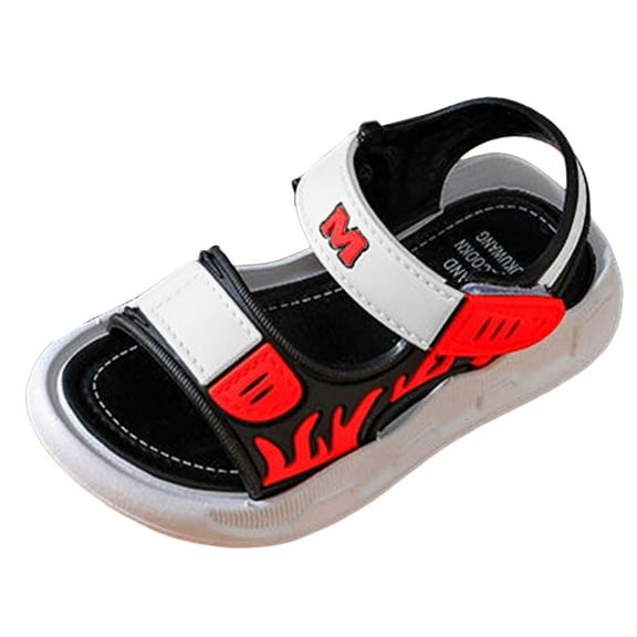 Zanarzt Sandals for Toddler Boy Girls Sport Sandals Open Toe Summer Athletic Water Sandals Adjustable Hook Loop Straps Lightweight Breathable Non slip Outdoor Walking Sandals Red,10