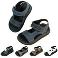 thumbnail image 1 of Zanarzt Sandals for Little Boys Toddler Boys Buckle Sandals Children's Adjustable Back Strap Sandal Brown,3, 1 of 6