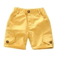 thumbnail image 1 of Zanarzt Shorts for Boys Toddler Baby Boy Summer Shorts Active Jogger Pants Pocket Solid Color Athletic Sweatpant Bottoms Yellow,5-6 Years, 1 of 7