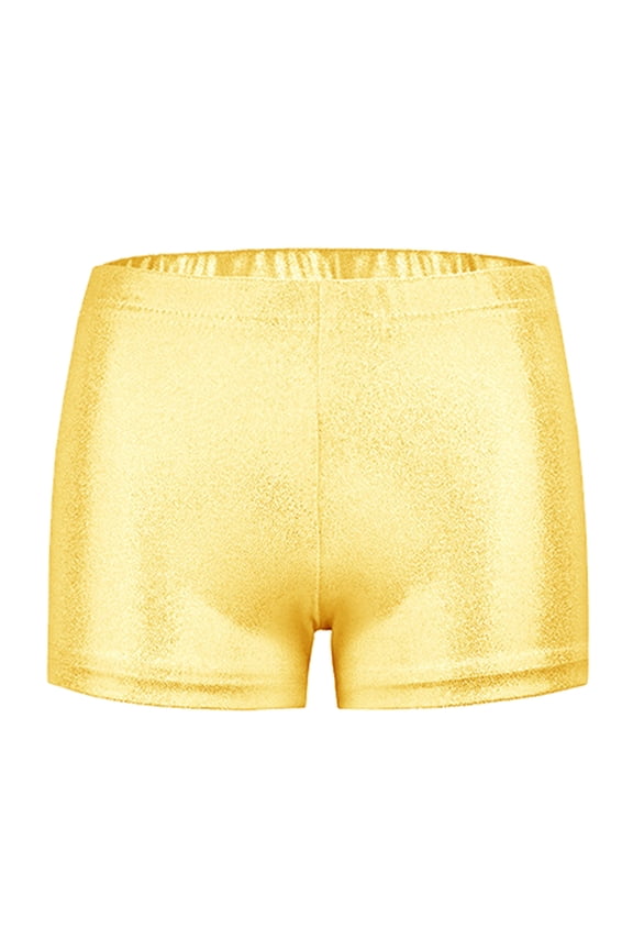 Soccer Shorts Girls Dance Short for Gymnastics Dance Yoga Athletic Shorts Sparkle Glitter Bottoms Gold,8-9 Years