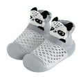 thumbnail image 1 of Zanarzt Sock Shoes for Baby Girl Dressy Animal Prints Cartoon Socks Shoes Toddler Breathable Mesh The Floor Socks Non Slip Prewalker Shoes Grey,6-12 Months, 1 of 6