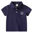 thumbnail image 1 of Zanarzt Summer Baby Boy Clothes Kids Shirt Boys Girls Short Sleeve Button Down Shirts Summer Casual Blouse Navy,5-6 Years, 1 of 9