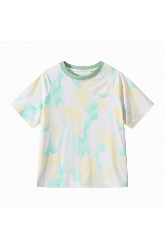 Summer Clothes for Teens Girls T Shirts Short Sleeve Athletic Summer Crewneck Casual Tops Tees Blouses 8-9 Years,Green