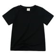 thumbnail image 1 of Zanarzt Summer Top Girls Short Sleeve T Shirts Kids Summer Oversized Tops Trendy Crewneck Basic Tees Black,7-8 Years, 1 of 7