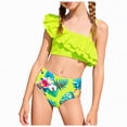 thumbnail image 1 of Zanarzt Swimsuits for Girls 2 Piece Swimsuit Ruched Ruffle Bikini Sets Adjustable Straps Bathing Suit for Teen Girls 7-8 Years,Light Green, 1 of 7