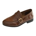 thumbnail image 1 of Zanarzt Teen Boy Dress Shoes Boys Dress Shoes Slip-On Comfortable Lightweight Wedding Church Shoes for Toddler/Little Kid/Big Kid Brown,US 10, 1 of 9
