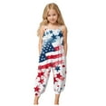 thumbnail image 1 of Zanarzt Toddle Girls 4th Of July Romper Jumpsuit Girls 4th of July Outfit Sleeveless Strap Romper Baby Kid Patriotic Rompers Jumpsuit Dark Blue,5-6 Years, 1 of 5