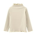 thumbnail image 1 of Zanarzt Toddler Baby Girl Basic Solid Color Toddler Kids Girls Long Sleeve Basic T Shirt Casual Tees Shirt Tops Solid Clothes Beige,7-8 Years, 1 of 5