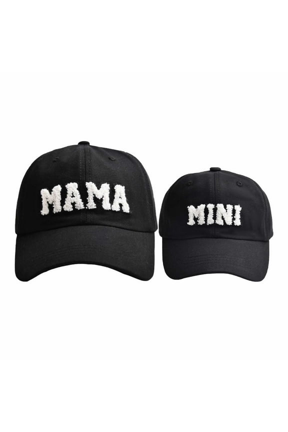 Toddler Baseball Hat Unisex Cotton Parent Child Outfit Unisex Baseball Cap Cotton Baseball Cap Embroidery Soft Black,One Size