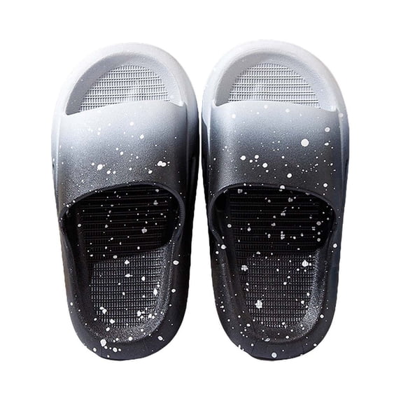Zanarzt Toddler Beach Slippers Cloud Slides for Kids Shower Slippers Bathroom Pool Sandals Boys Girls Comfy Sole Slippers Summer Non Slip Beach Shoes Black,US 5.5