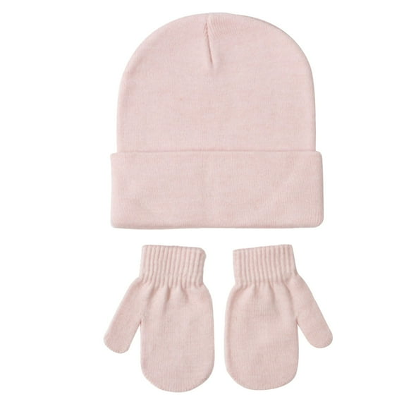 Zanarzt Toddler Beanies Boys Toddler Girls Boys Winter Hats Boys Soft Baby Caps Kids Knit Winter Hats with Glvoes Pink,2-5 Years