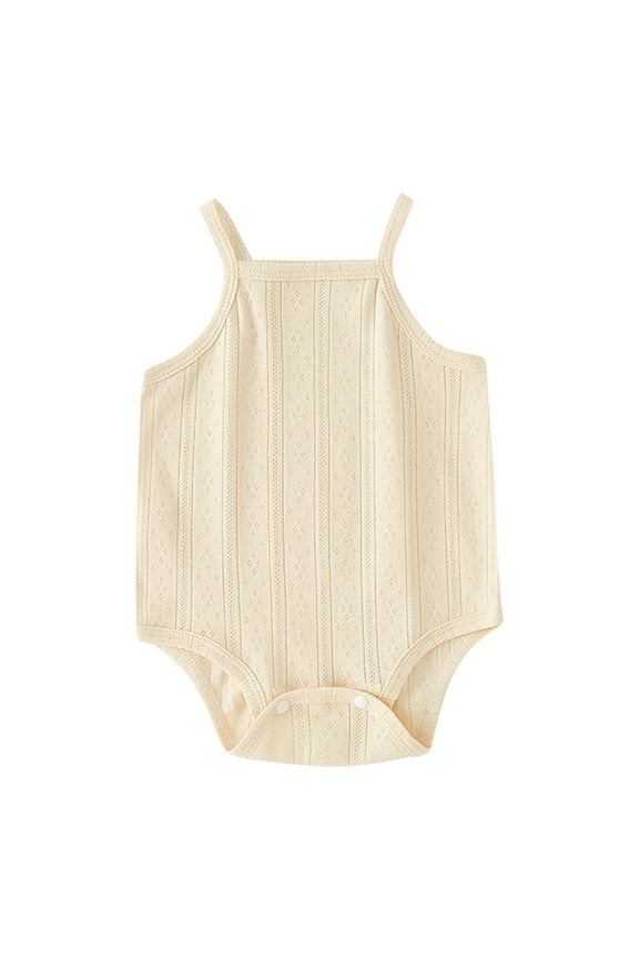 Toddler Boy Bodysuit Unisex Newborn Baby Boy Girl Summer Clothes Sleeveless Bubble Romper Jumpsuit Overall Shorts Infant Clothing Beige,3-6 Months
