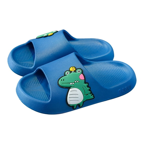 Zanarzt Kids Slippers Boys Summer Cloud Slides for Kids Boys Girls Shower Slippers Slip on Sandals Non Slip Open Toe Pillow Slippers Sandals Summer Beach Pool Shoes Blue,US 8