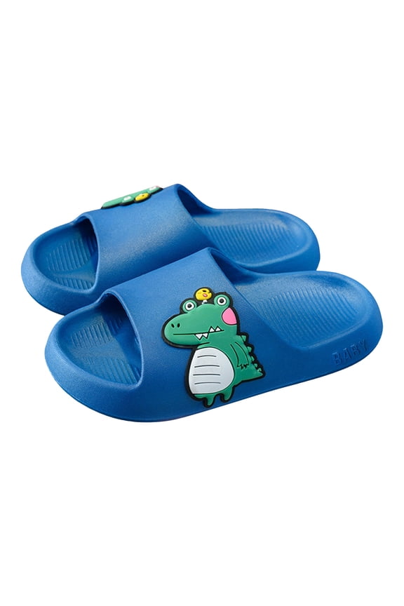 Kids Slippers Boys Summer Cloud Slides for Kids Boys Girls Shower Slippers Slip on Sandals Non Slip Open Toe Pillow Slippers Sandals Summer Beach Pool Shoes Blue,US 8