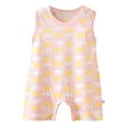 thumbnail image 1 of Zanarzt Toddler Boy Romper Baby Girl Boy Summer Cotton Romper Clothes Sleeveless Comfy Rompers Newborn Tops Light Pink,6-12 Months, 1 of 4