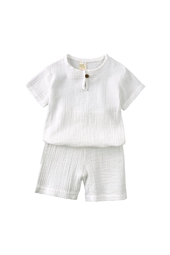 Toddler Boy Shirt And Shorts Set Toddler Boy Clothing Short Sleeve Shorts Little Boys Summer Set White,4-5 Years