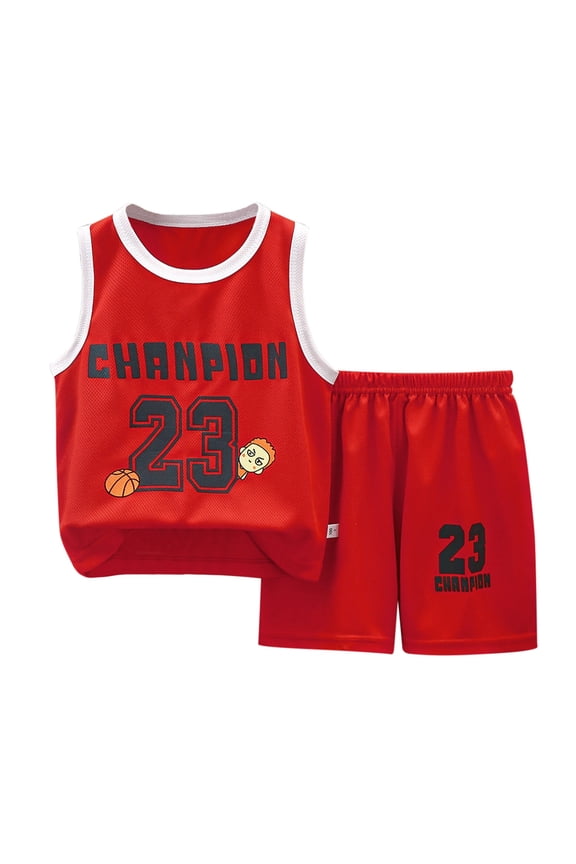 Toddler Boy Shirt and Shorts Set Boy Clothes Toddler Baby Boys Summer Outfits Sleeveless T Shirt Shorts Set Red,3-4 Years