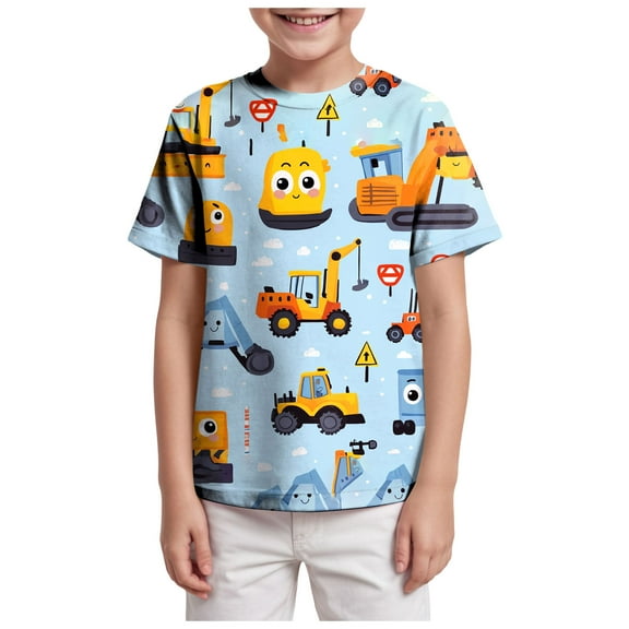 Zanarzt Toddler Boy Short Sleeve Shirt Boy Shirts Birthday T Shirt Kids Toddler Baby Boys Birthday Tees Party Outfits Tops Sky Blue,3-4 Years