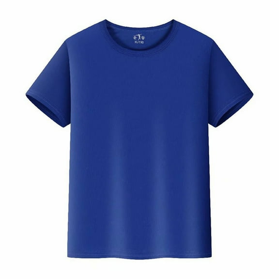 Zanarzt Toddler Boy Short Sleeve Shirts Baby Short Sleeve Tee Shirt Toddler T Shirt Kids Solid Color Tops Boy Girl Casual Blouse Blue,4-5 Years