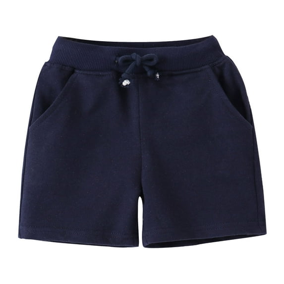 Zanarzt Little Kid Active Shorts Toddler Boy Shorts Baby Boy Cotton Shorts Soft Casual with Drawstring Boys Clothes for Summer Navy,2-3 Years