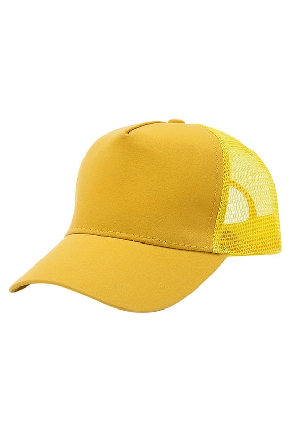 Toddler Boy Summer Baseball Cap Toddler Baseball Cap Baby Cap Sun hat Print Pattern and Solid Color hat Kids boy Girl Yellow,One Size