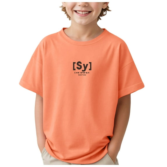Zanarzt Toddler Boy Summer T Shirts Baby Boy Clothes Birthday Outfit Boy Short Sleeve T Shirt Summer Outfits Back to School Clothes Orange,2-3 Years