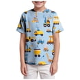 thumbnail image 1 of Zanarzt Toddler Boy Summer T Shirts Toddler Boys Short Sleeve Shirts Cotton Summer T Shirts Cartoon Graphic Tops Tees Blue,4-5 Years, 1 of 5