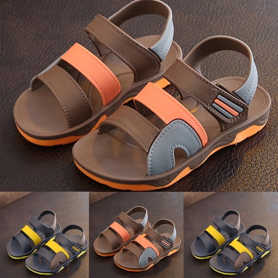 Zanarzt Toddler Boys Sandals Boy's Sport Athletic Sandals Comfort Open Toe Casual Outdoor Summer Shoes Toddler/Little Kid/Big Kid Brown,13.5