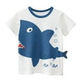 thumbnail image 1 of Zanarzt Toddler Boys Short Sleeve T Shirts Toddler Baby Boys Tops Cartoon Print Tees Kids Cotton Clothes Summer Short Sleeves T Shirts White,2-3 Years, 1 of 5