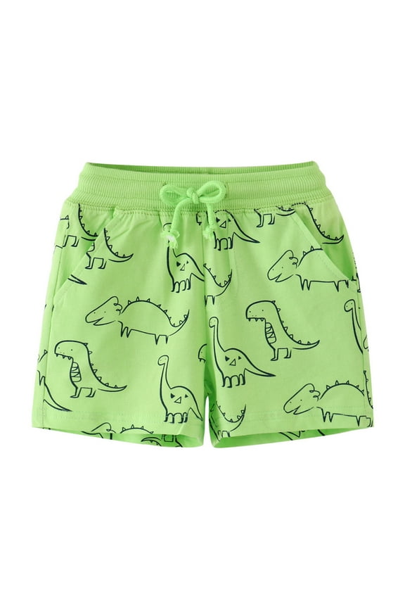 Toddler Boys Shorts Toddler Baby Boy Pull On Cotton Shorts for Littler Kids Boys Short Pants Summer Clothes Green,5-6 Years
