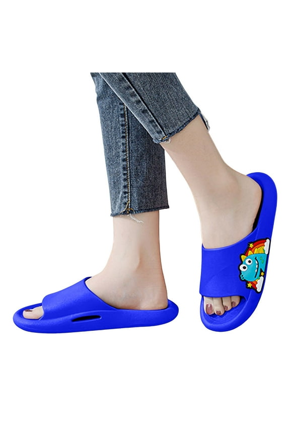 Toddler Cloud Slippers Kids Slides Boys Girls Toddlers Cloud Shower Slippers Cute Open Toe Sandals Thick Sole Beach Pool Shoes Blue,US 11