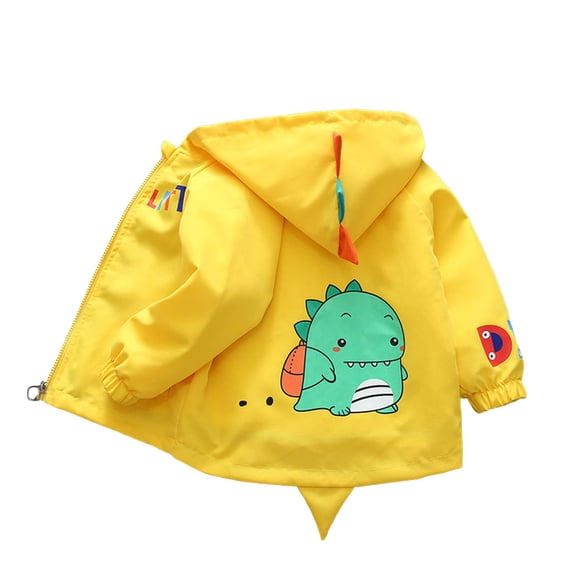 Zanarzt Toddler Coats for Girls Toddler Baby Boys Hoodie Zipper Coat Waterproof Raincoat Lightweight Windbreaker Outwear Rain Jacket Yellow,5-6 Years