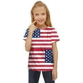 thumbnail image 1 of Zanarzt Toddler Girl 4th Of July Summer Top Girls shirts Toddler Kids Baby Girls 4th Of July Summer Short Sleeve Independence Day T Shirt Red,6-7 Years, 1 of 5