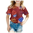 thumbnail image 1 of Zanarzt Toddler Girl 4th Of July Top Toddler Girls 4Th of July T Shirts American Flag and American Map Shirt Kids Independence Day Patriotic Short Sleeve Tops ,3-4 Years, 1 of 4