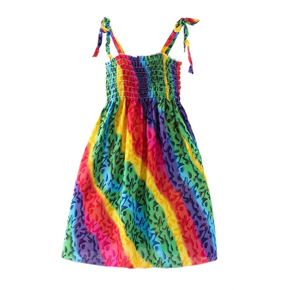 Zanarzt Toddler Girl Beach Dress Baby Girl Dress Toddler Girl Summer Clothes Infant Sleeveless Dress Flower Sundress Cute Dresses for Girl Green,6 Years