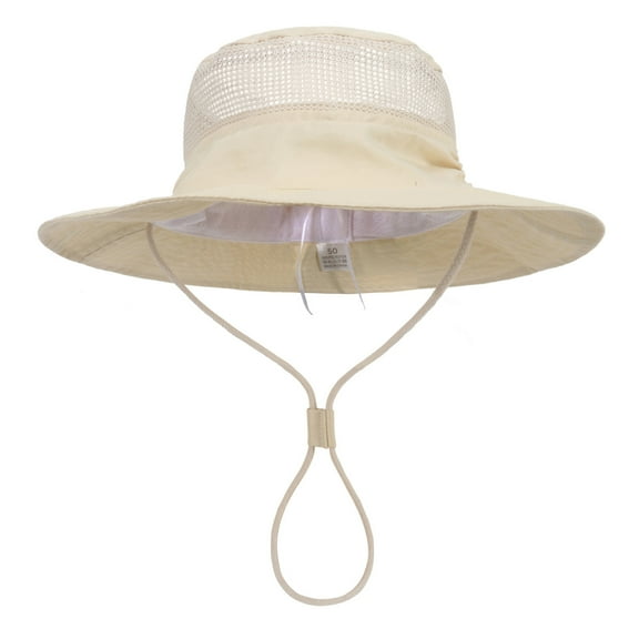 Zanarzt Toddler Girl Beach Sun Hat Summer Baby Sun Hat Kids Summer UPF 50  Toddler Bucket Hat Wide Brim Adjustable Beach Hats for Boys Girls Beige,3-12 Months