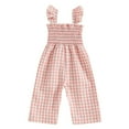 thumbnail image 1 of Zanarzt Toddler Girl Clothes Jumper Girls' Casual Sleeveless Jumpsuits Spaghetti Strap Loose Romper Long Pants with Pockets Pink,3-4 Years, 1 of 7