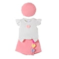 thumbnail image 1 of Zanarzt Toddler Girl Clothes Toddler Baby Girl Valentines Outfit Heart Embroidery Top Pleated Skirt Dress Set Pink,12-18 Months, 1 of 8