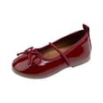 thumbnail image 1 of Zanarzt Toddler Girl Dress Shoes Baby Girls Mary Jane Flats Bow Non Slip Soft Sole Princess Toddler First Walkers Sneaker Wedding Dress Shoes Red,US 9, 1 of 9