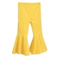 thumbnail image 1 of Zanarzt Toddler Girl Flare Pants Baby Girls Flare Pants Toddler Solid Ribbed Ruffle Bell Bottoms Pants Trousers Spring Outfits Yellow,2-3 Years, 1 of 9