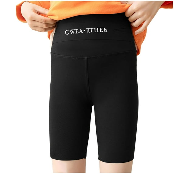 Zanarzt Toddler Girl Gymnastics Outfit Girls Athletic Shorts Kids Dance High Waisted Yoga Short for Bike Gym Volleyball Running Black,4-5 Years